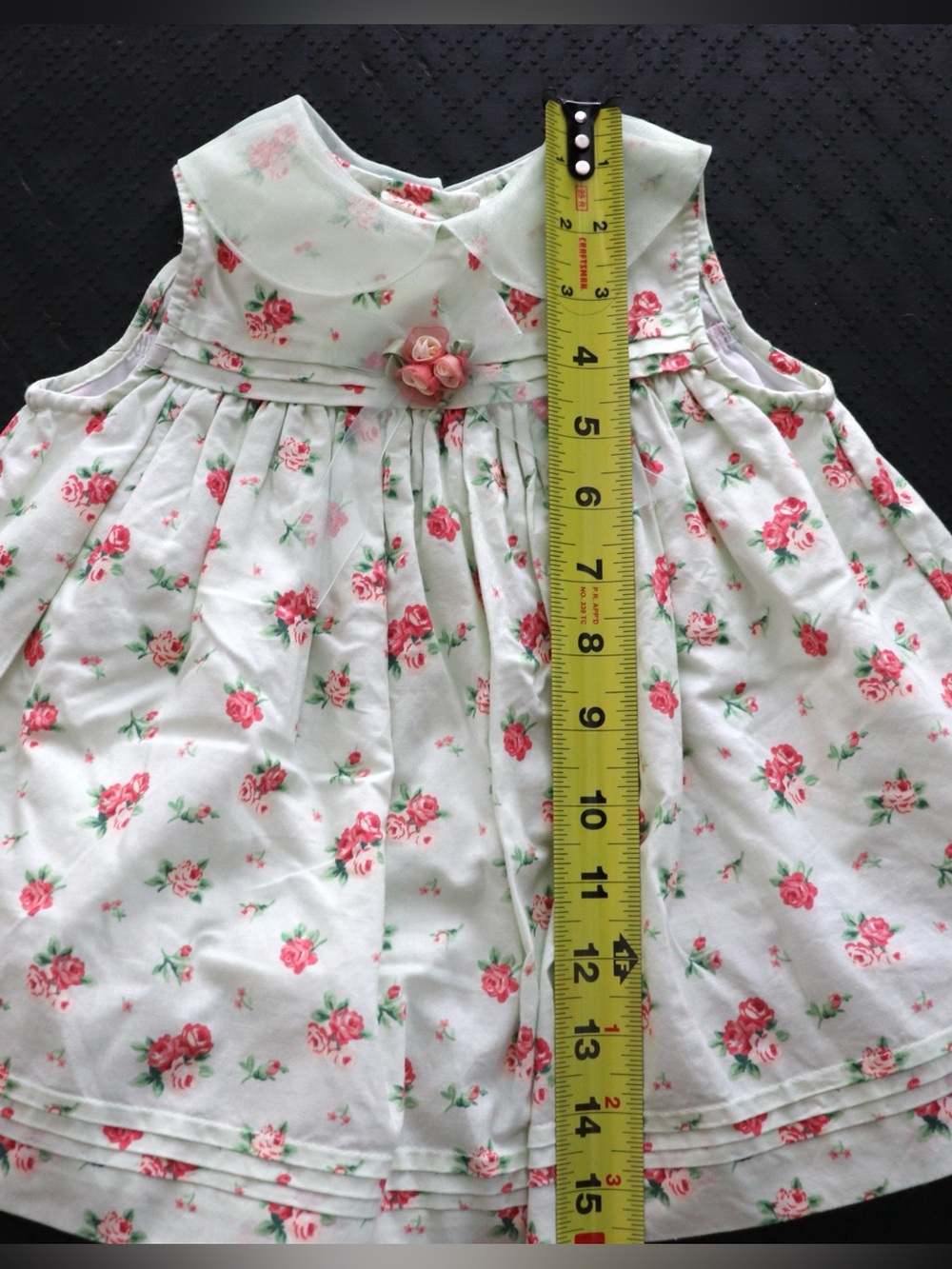 Bonnie Baby New York Vintage Floral Dress White/Green/Red 6-9MO - Picture 9 of 12